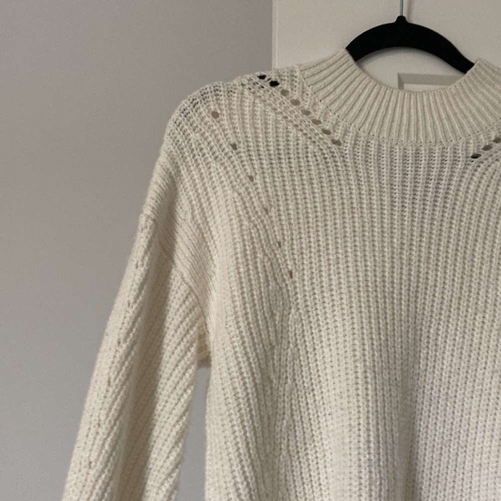 White Abercrombie high neck sweater; barely worn